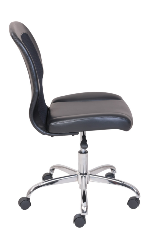 Silla de oficina de malla de vinilo con respaldo medio, silla ergonómica negra, sillas plegables para fiestas