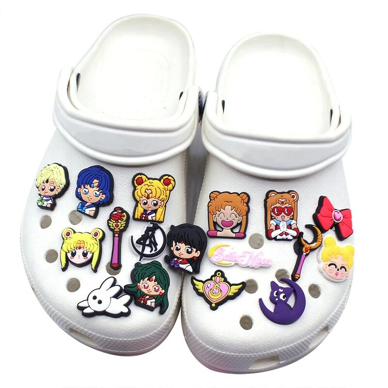 Vendita singola 1 pz giapponese Magical Girls ciondoli per scarpe in PVC Mizuno Ami accessori per scarpe decorazioni per zoccoli per Croc Jibz regali per bambini