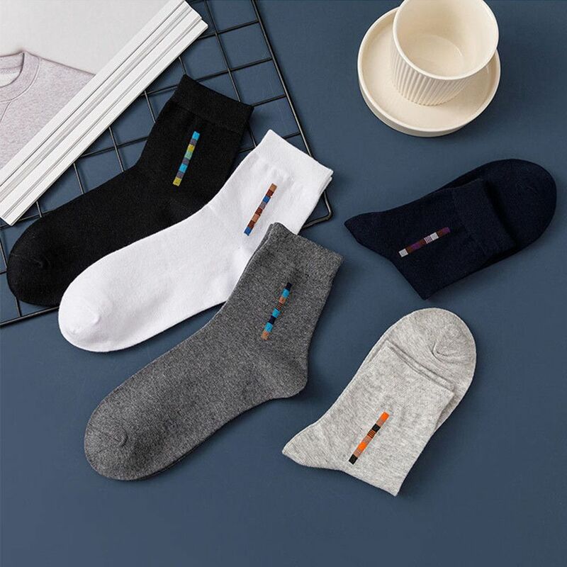 Alta qualidade casual respirável desodorante meias de negócios meias de algodão masculino suor-absorvente médio tuble