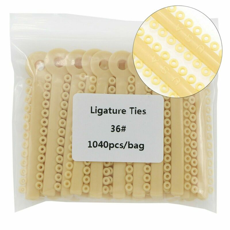 Bandes de caoutchouc de Ligature dentaire, 1 sac/1040 pièces, bandes élastiques orthodontiques jaunes