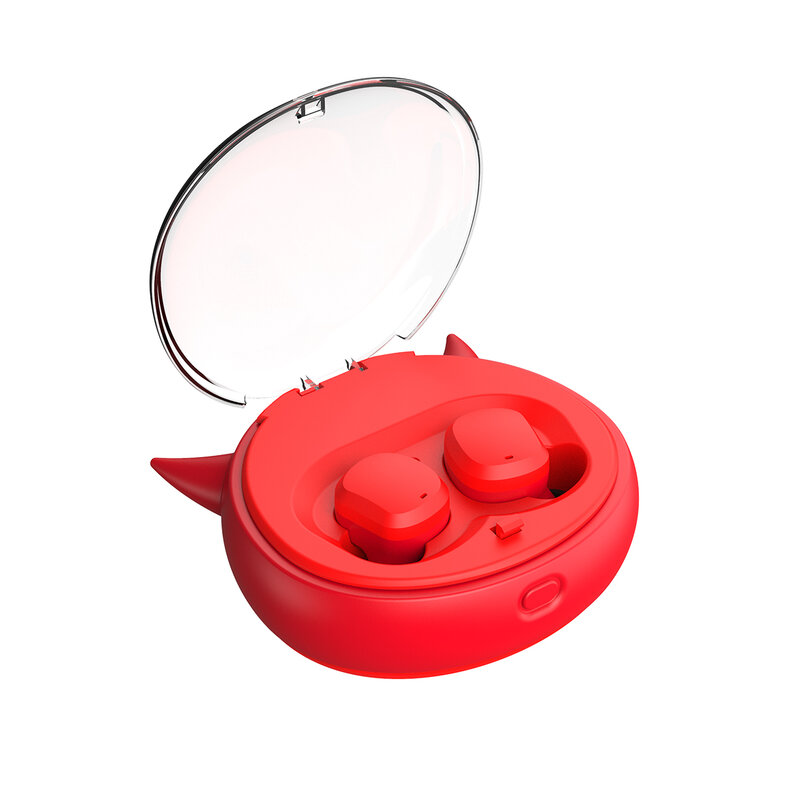 TWS Headphone Bluetooth Little Devil 5.0 3D Stere Headphone Tahan Air & Olahraga Musik