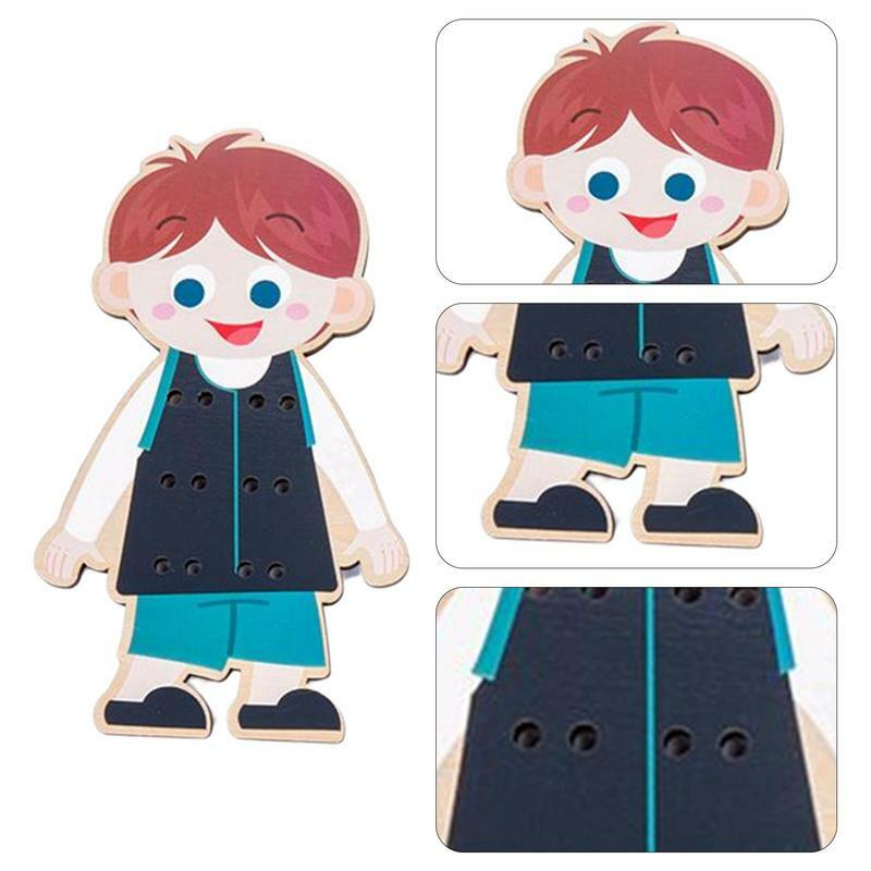 String Board For Kids Button Game Educational Rope-Drawing Toy Threading Toy con bottoni per vestiti corda educativa precoce