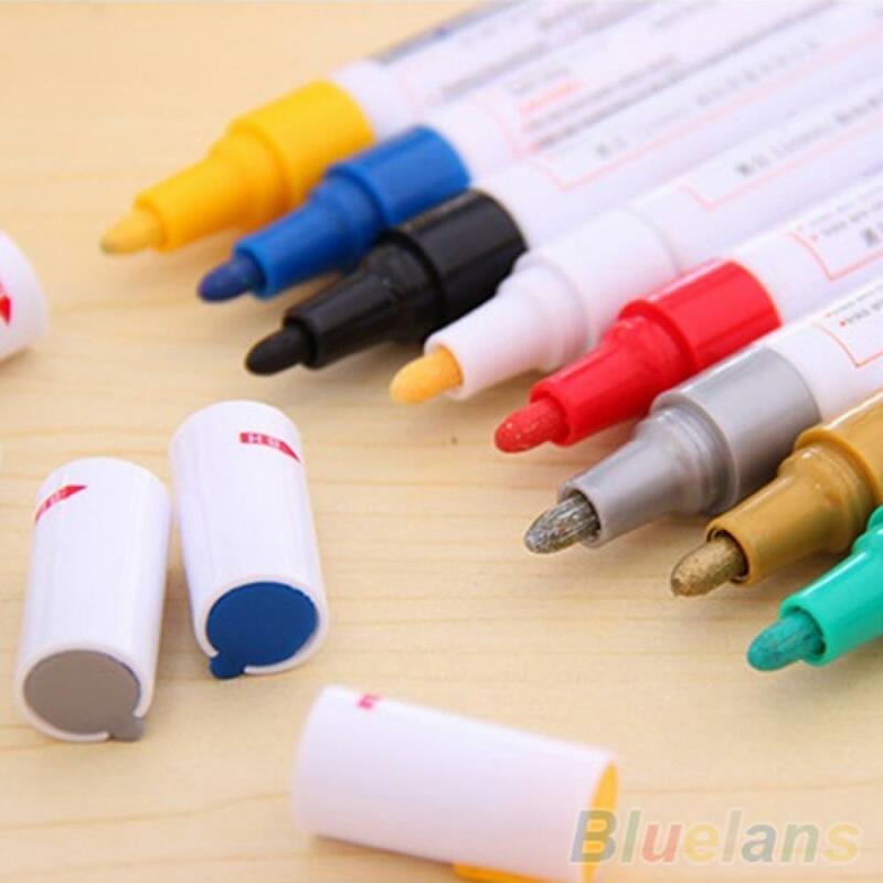 12 Colors Waterproof Car Tyre Tire Tread Rubber Metal Permanent Paint Marker Pen