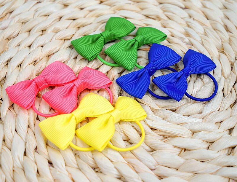 Baby Hair Ties,40pcs Boutique Hair Bows Tie Baby Girls Kids Children Rubber Band Ribbon Hair bands (2 Inch)