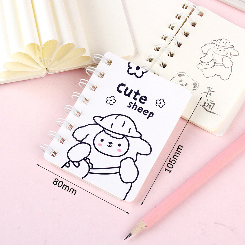 Koreański kreatywny pusty cewka notatnik notatnik uczniowie kreskówka mała książka szkolne artykuły papiernicze Mini Kawaii przenośny dziennik