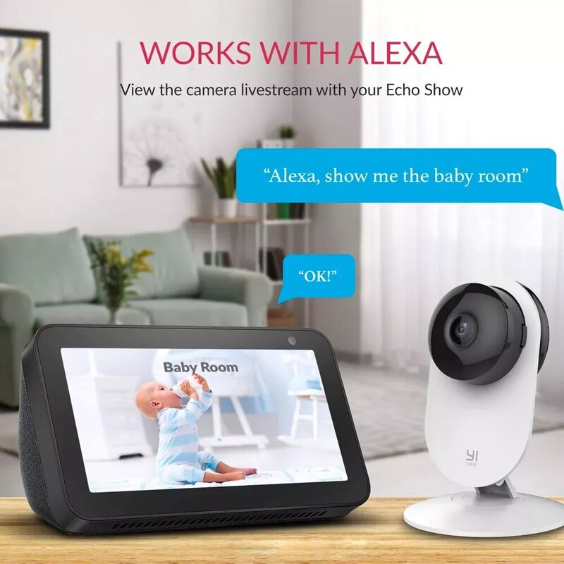 YI Baby Monitor 1080P Color Video Nanny Mini Surveillance Camera with Wifi Babyphone Cam Baby Security IP Camera Pet