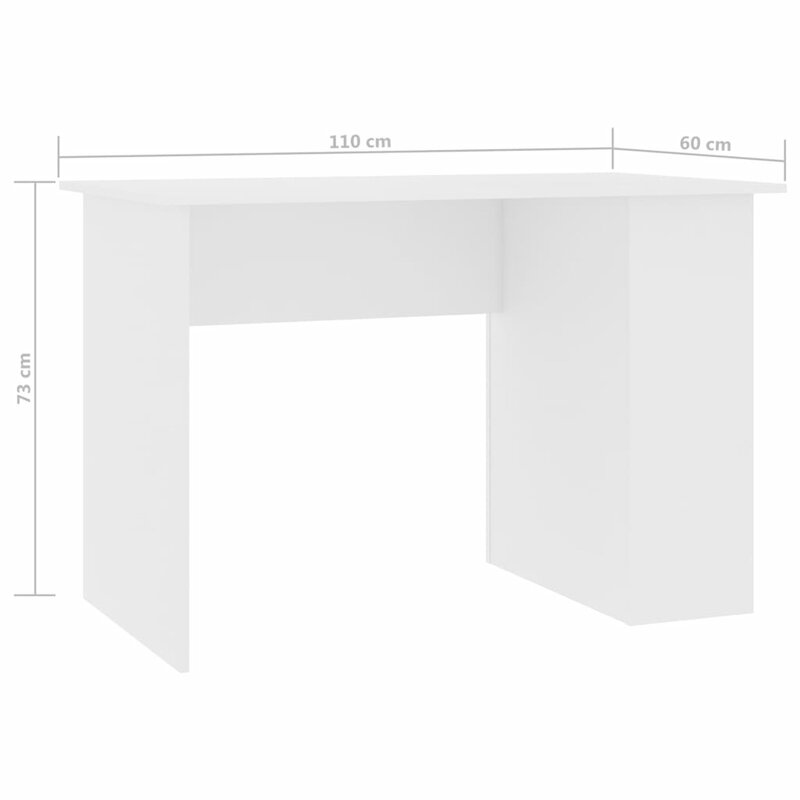 Schreibtisch Weiß 43.3 "x 23.6" x 28.7 "Spanplatten