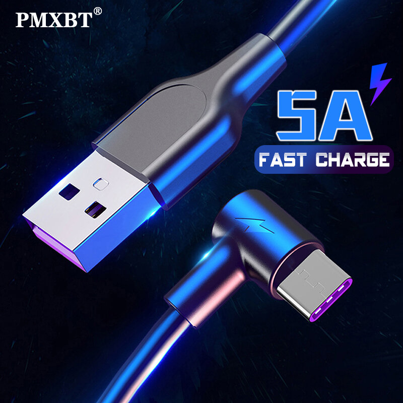 Cable USB tipo C de carga súper rápida, Cable de datos de carga rápida 5A para Samsung S21, Huawei P40, Xiaomi