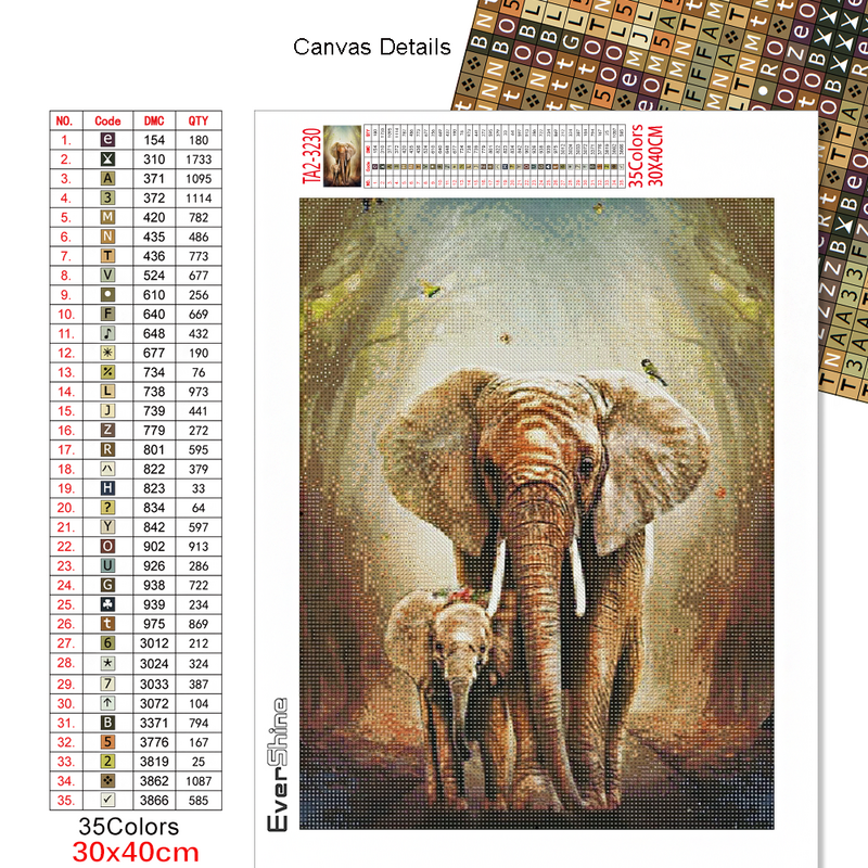Evershine Алмазная вышивка слон 5D DIY Алмазная мозаика животные вышивка крестиком рукоделие картина стразы декор для дома