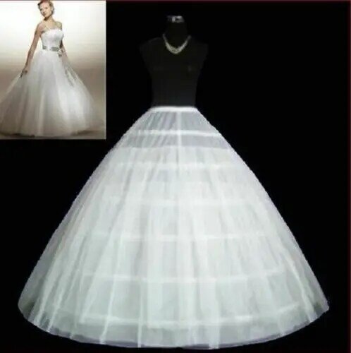 أبيض 6-الأطواق ثوب نسائي كرينولين زلة تنورة الزفاف فستان الزفاف 2022