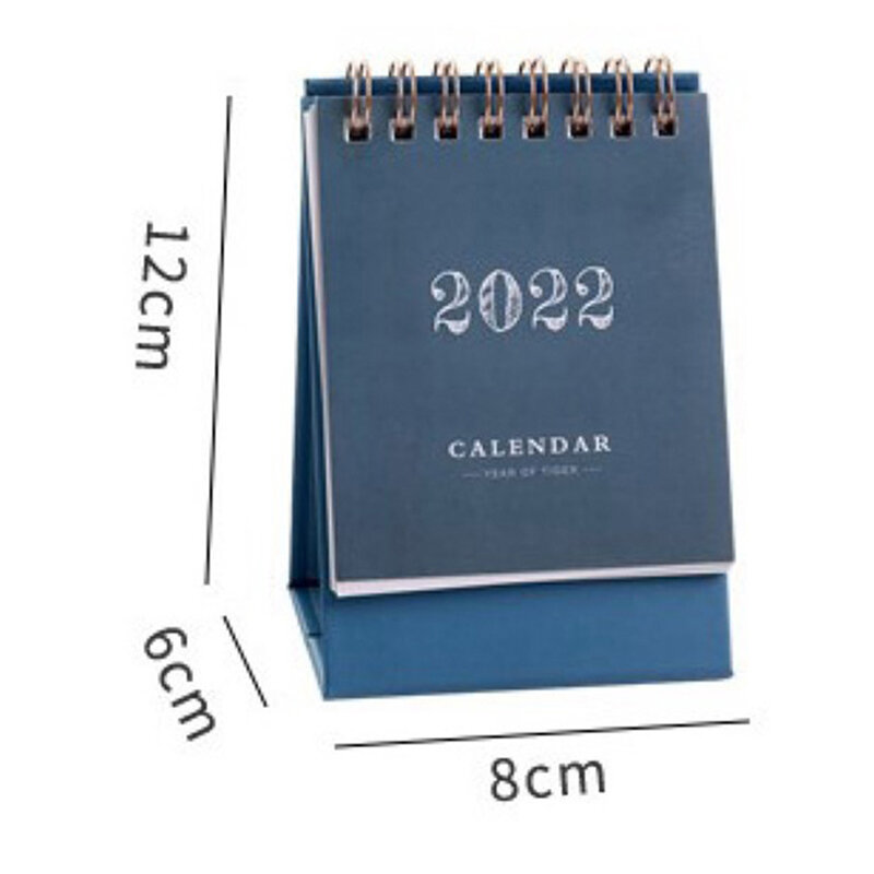 Mão desenho 2022 desktop calendário de papel duplo diário planejador mesa