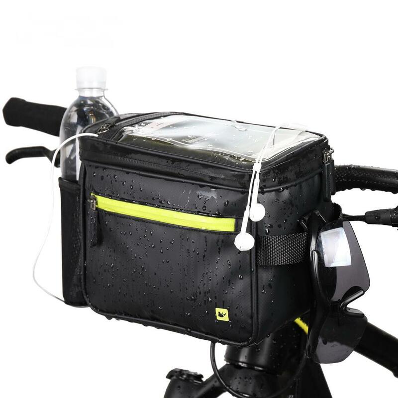 Borsa per manubrio Rhinowalk borsa per tubo anteriore borsa per bicicletta multifunzione borsa per fiocco di neve in poliestere impermeabile accessori per biciclette da ciclismo