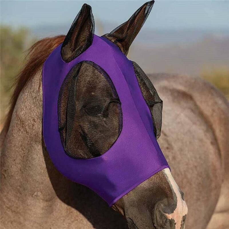 Horse Fly Mask Sunscreen Breathable Anti-bite Ultralight Web Sun Protection Anti-fly Horse Head Face Mask Face Cover Nylon Mesh