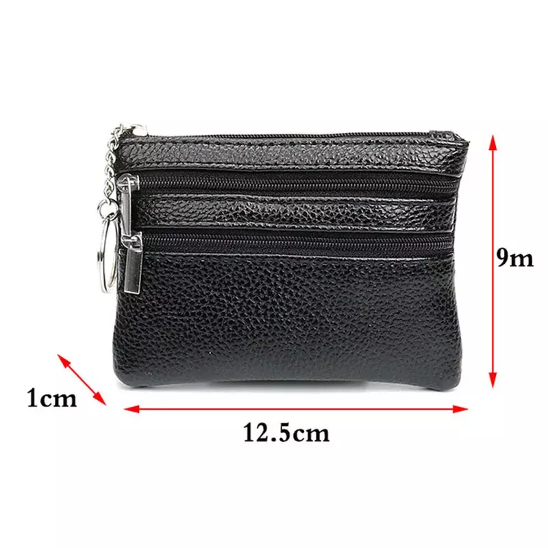 Mode Frauen Männer Kinder Mini Brieftasche Damen Doppel-reißverschluss Geldbörse Multifunktionale Kleine Münze Kreditkarte Schlüssel Ring Brieftasche