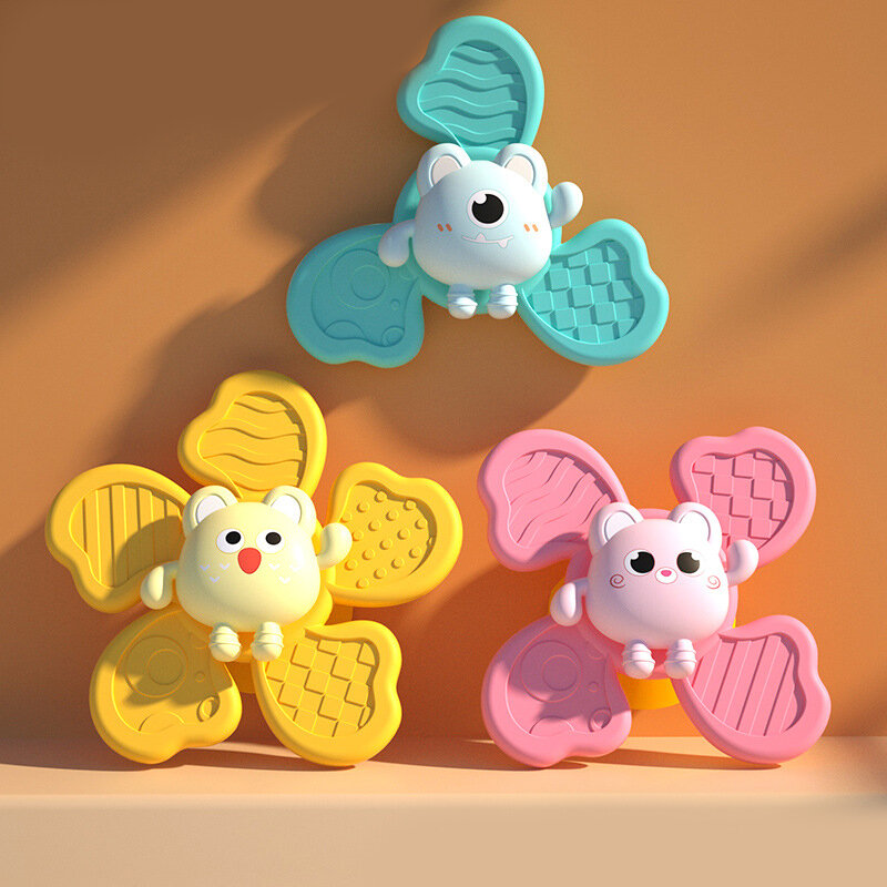 Baby Cartoon Fidget Spinner Top Toy kolorowe owady Gyro edukacyjne dzieci Fingertip grzechotka kąpiel pływanie zabawki dla chłopców dziewcząt prezent