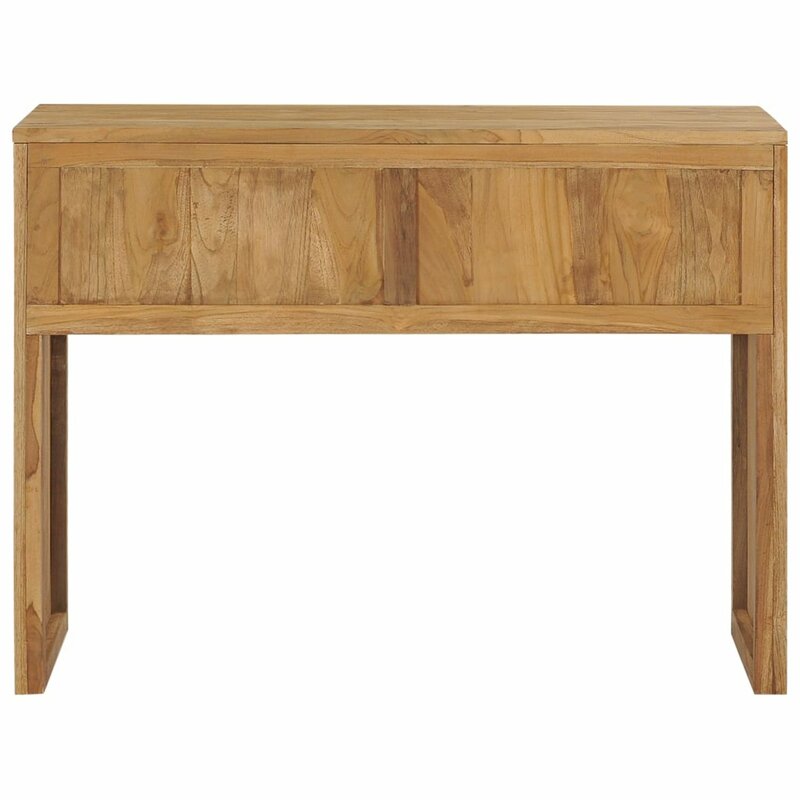 Mesa consola de madera maciza de teca, 39,4 "x 13,8" x 29,5"
