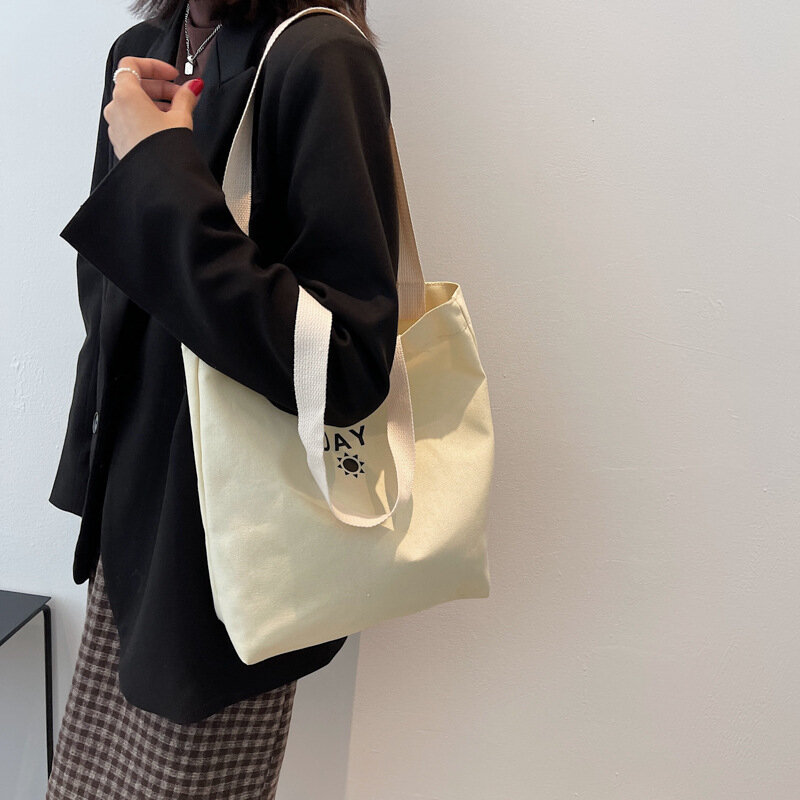 Płótno pojedyncze ramię japońska torba na zakupy dla mniejszości literacki Supermarket lekka i wszechstronna torebka na książki