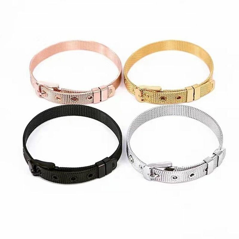 Bracelet en acier au titane de style coréen créatif, bracelet de montre en maille, bracelet unisexe, accessoires de poignet, anneau à main, personnalité