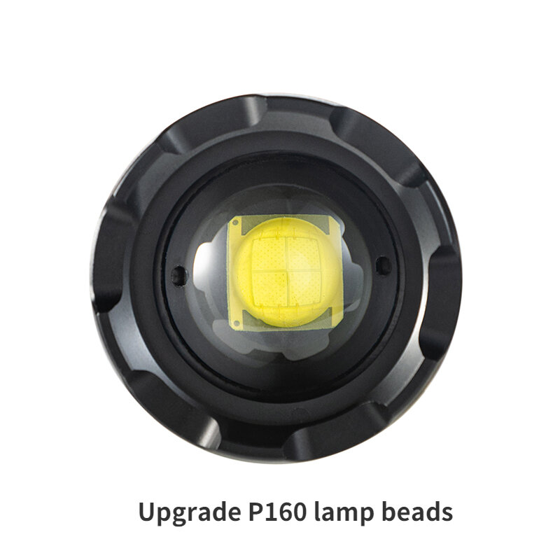 Led liga de alumínio forte luz zoom lanterna atualizar p160 wick pode ser usado como carregamento tesouro IPX-7 à prova dwaterproof água tocha