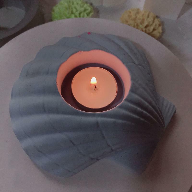 Moldes De Silicona con forma De concha 3d para velas, molde para yeso, maceta De flores hecha a mano, DIY