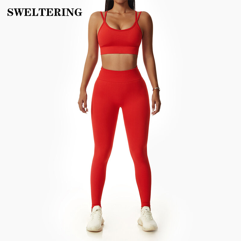 Mulher sem costura conjuntos de yoga yoga workout sutiã esportivo roupas de ginástica cintura alta legging fitness feminino agasalho atlético outfits