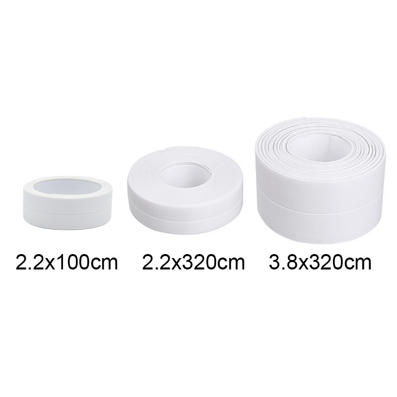3.2M Self Adhesive Bathroom Kitchen Waterproof Mildew-Proof Sealant Tape Wall Stickers Kitchen PVC Waterproof Sealing Strip Tape