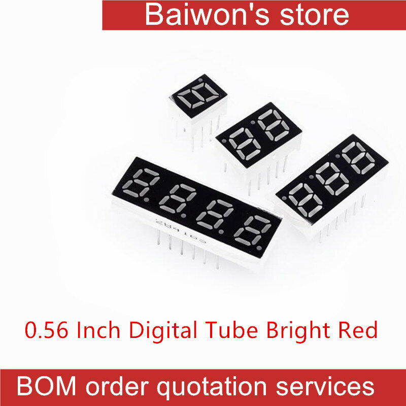 Tubo digitale da 0.56 pollici 1 2 3 orologio a tubo con Display digitale a 4 Bit rosso brillante/anodo comune