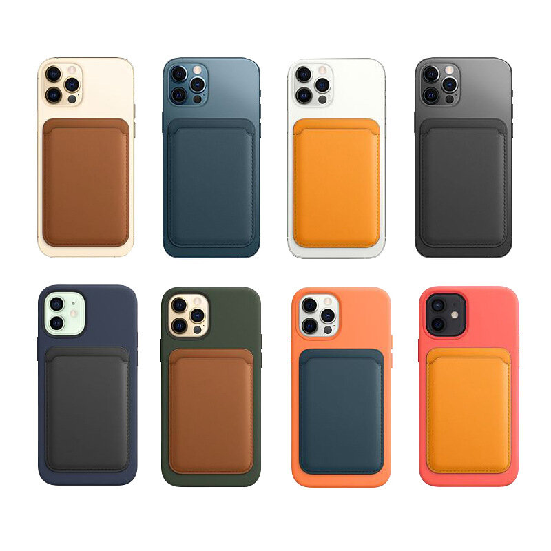 Étui magnétique en cuir avec porte-cartes pour iPhone, compatible modèles 13, 12, Mini, 11, 14 Pro Max, 14 Plus, XS, XR, X, Macsafe
