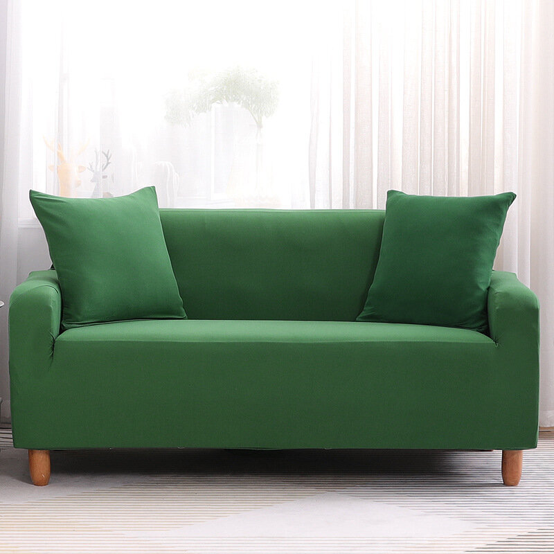 Housse extensible classique pour canapé et fauteuil, couleur unie, noire, pour salon, décoration de la maison