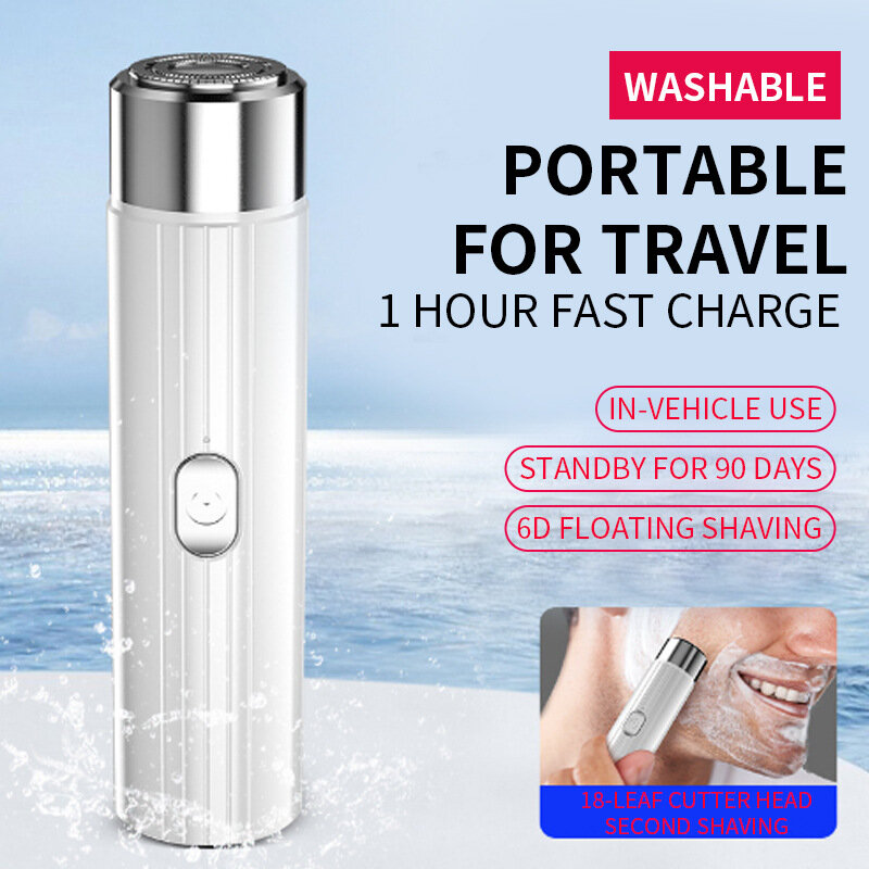 Rasoir de poche Portable 6d pour hommes, chargement USB, flottant, Mini rasoir électrique en alliage d'aluminium pour voiture