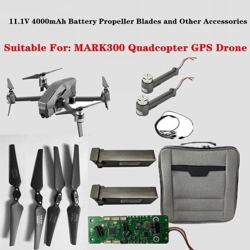 MARK300 Drone อุปกรณ์เสริมอะไหล่11.1V 4000MAh แบตเตอรี่ลิเธียมใบพัดใบพัดอะไหล่สำหรับ MARK30 5G WiFi GPS Drone