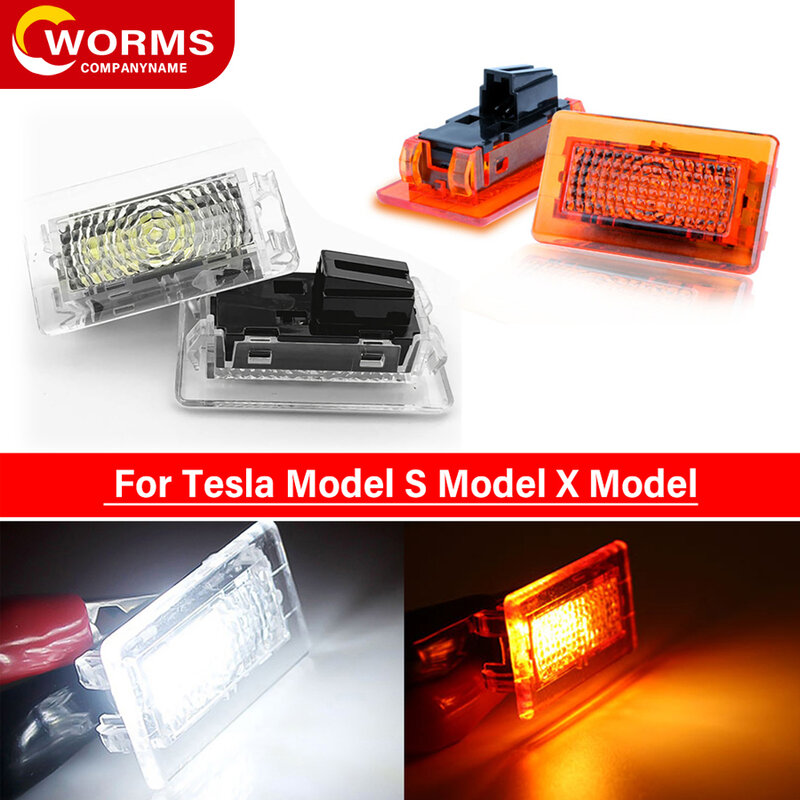 2 peças led luzes interiores do carro para tesla modelo s modelo x modelo 3 tronco área de cortesia luz