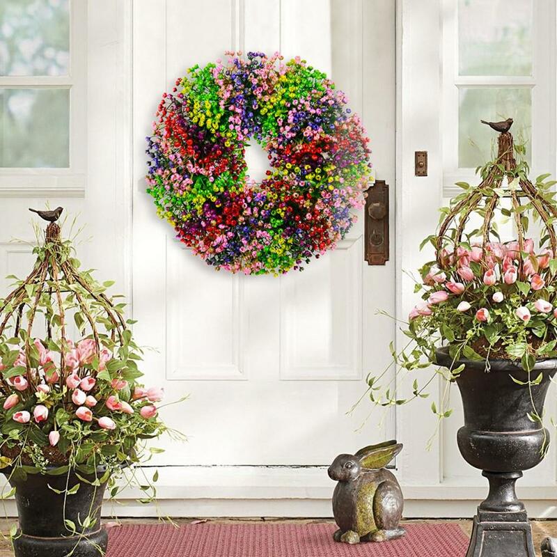 Colore ghirlanda artificiale decorazione appesa primavera/estate porta d'ingresso ghirlanda simulazione ghirlanda di fiori decorazione finestre decorazione