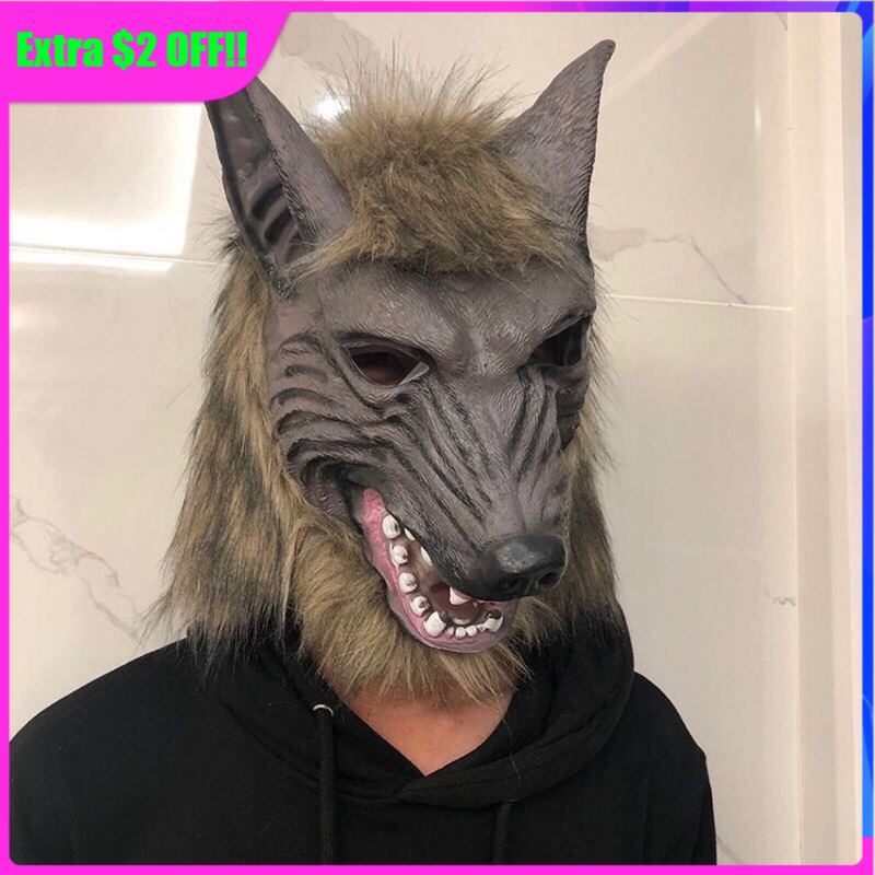 Lobo matar máscara cosplay acessórios mão animal capuz máscara halloween masquerade lobisomem luvas festa desempenho adereços