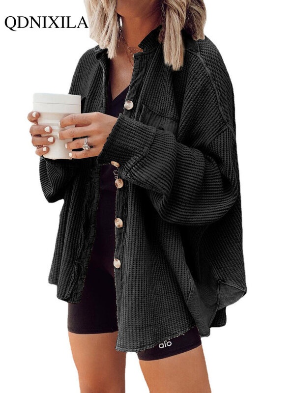 女性用長袖ジャケット,韓国のファッションコート,厚手のポケット,ストリートウェア,特大,折りたたまれた襟,冬,2022