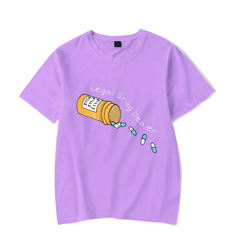 Camiseta divertida con estampado de drogas para hombre, ropa Kawaii, Tops de verano, camisetas Unisex de gran tamaño