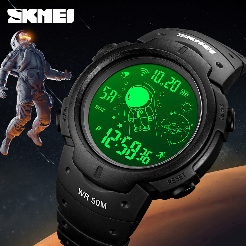 SKMEI-reloj Digital deportivo para hombre, pulsera electrónica Led de cuenta atrás, resistente al agua, alarma, moda para deportes al aire libre