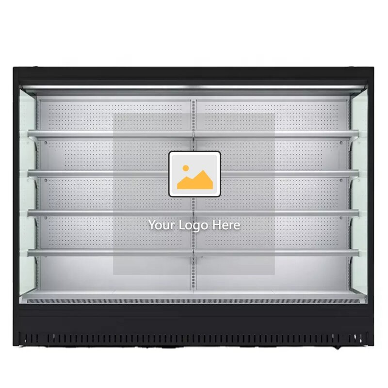 Lintee supermarket air curtain cabinet multi-layer open chiller fruit and drink display refrigerator
