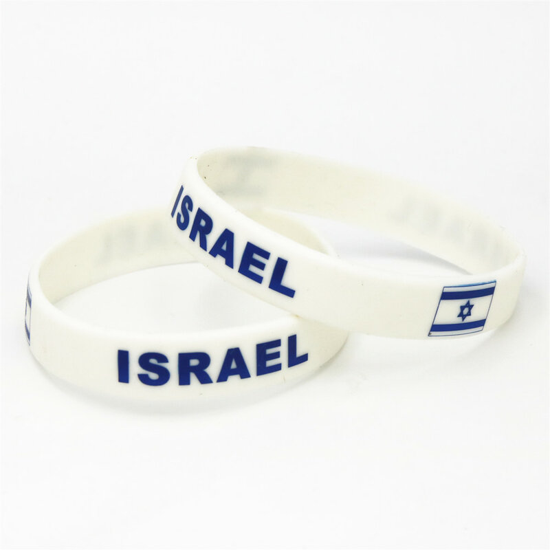 1Pc Voetbal Team Fans Sport Israël Vlag Siliconen Polsbandje Wit Rubber Armband Armbanden Armband Vrouwen Mannen GiftSH229