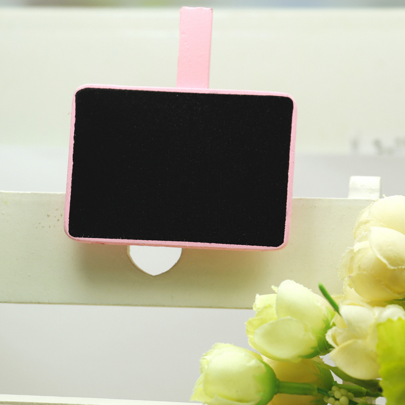 18 pces mini quadro negro com clipe de madeira placa de mensagem com clipe de foto para festa de casamento loja em casa (cor mista)