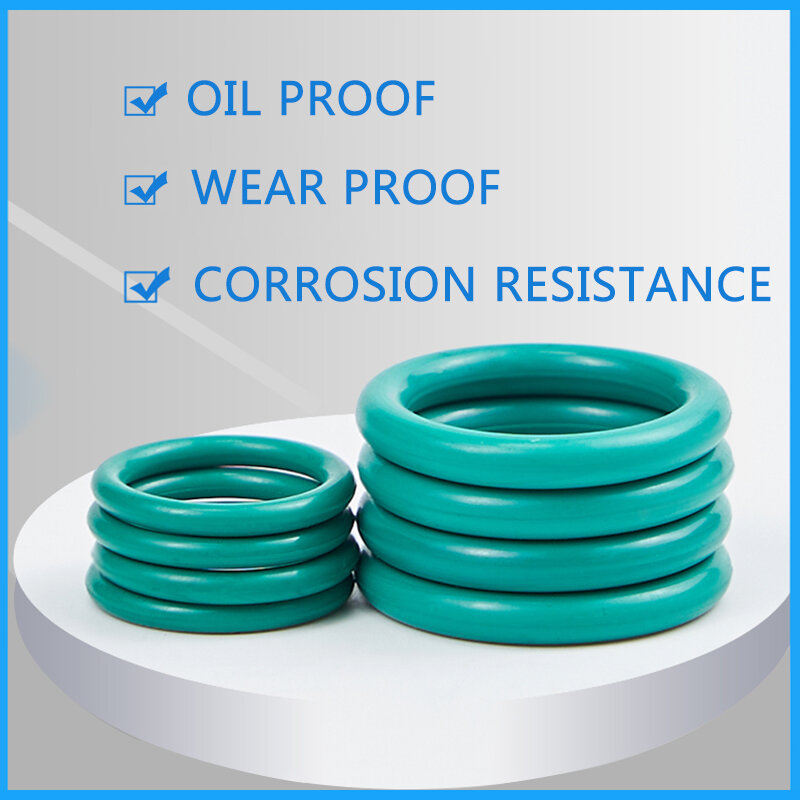 150PCS/box Fluorine Rubber FKM Sealing O-rings CS 1.5mm 1.9mm 2.4mm 3.1mm OD 6mm-30mm Green Gasket Replacements Kits