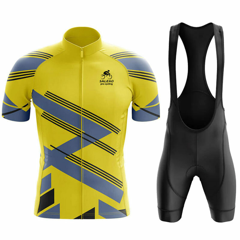 2022 Salexo велосипедный комплект с коротким рукавом велосипедная команда Велоспорт Джерси мужская летняя дышащая велосипедная одежда комплек...