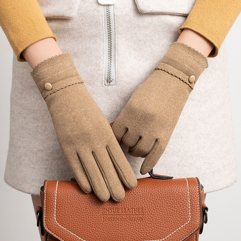 Fashion Grace Lady guanti donna inverno Vintage Full Finger Touch Screen guida spessa calda antivento guanto femminile guanti T100