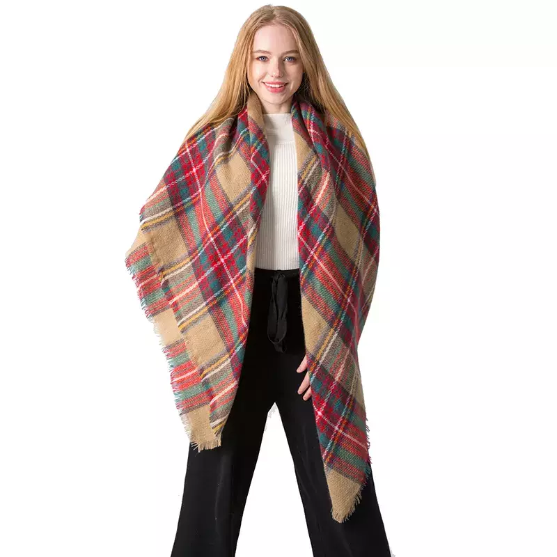 New Arrival jesienno-zimowa imitacja kaszmiru dwustronna kolorowa chusta kwadratowa szalik szale damskie hurtowo