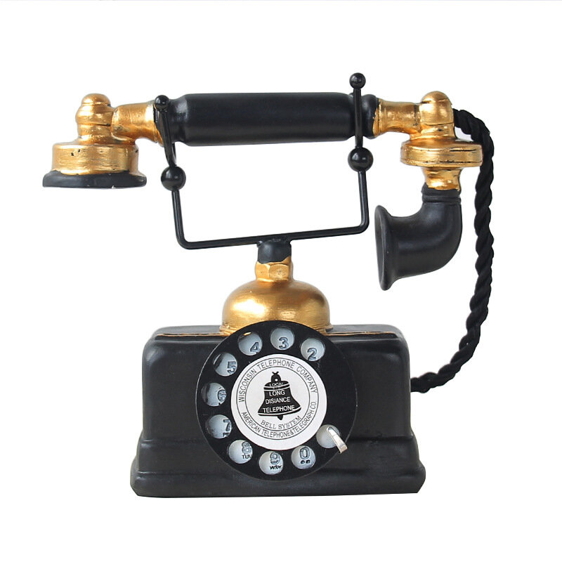 Vintage telefon żywica model akcesoria do dekoracji domu telefon ozdoby kreatywny prezent sklep bar decor craft figurki TTBD21