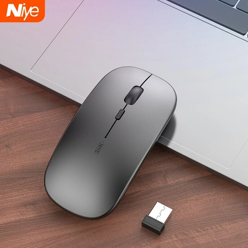 Ratón inalámbrico para Gaming, Mouse óptico ergonómico con 4 botones USB para ordenador, PC y portátil