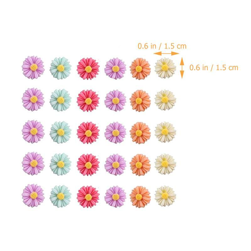 30 Buah Pin Tekan Dekoratif Pin Bunga Rumah Tangga Multifungsi Aksesori Poster Paku Payung Daisy
