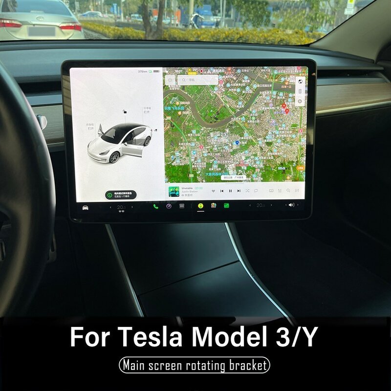 W górę w dół 15 lewego prawego 30 stopni 2022 ekran nawigacji GPS stojak obrotowy uchwyt obrotowe mocowanie wspornika dla Tesla Model 3 Y samochodu
