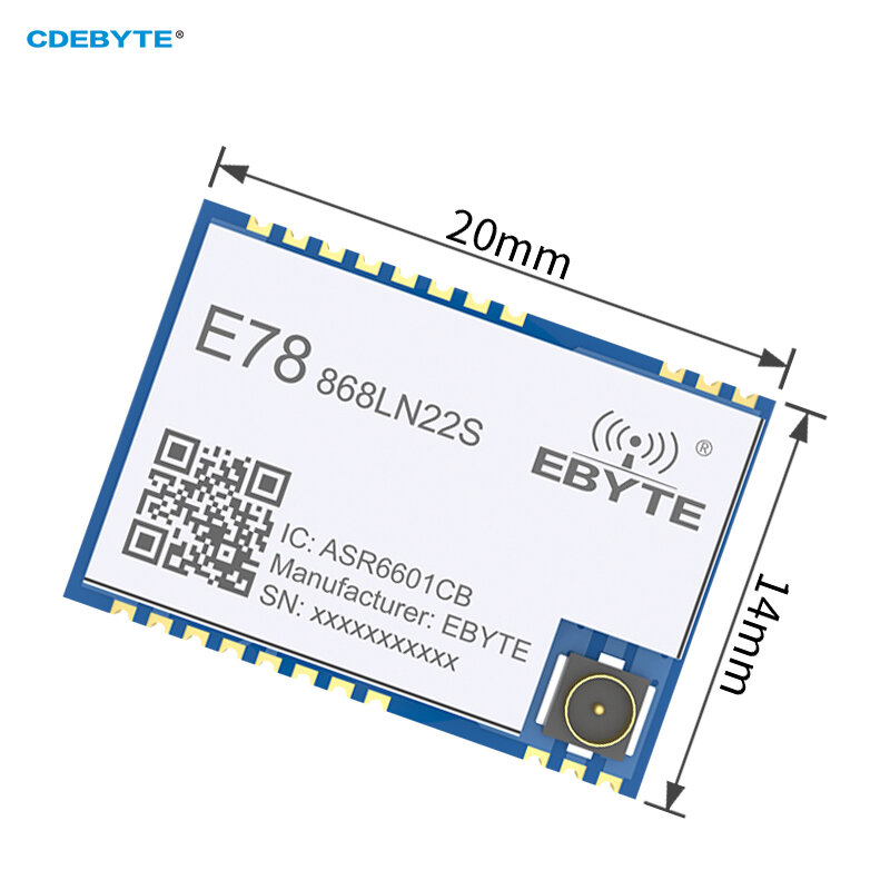 E78-868LN22S(6601) ASR6601 868MHz lorux IPEX/timbro foro fai da te Wireless LoRa SoC modulo RF 22dBm 5.6km a bassa potenza interurbano