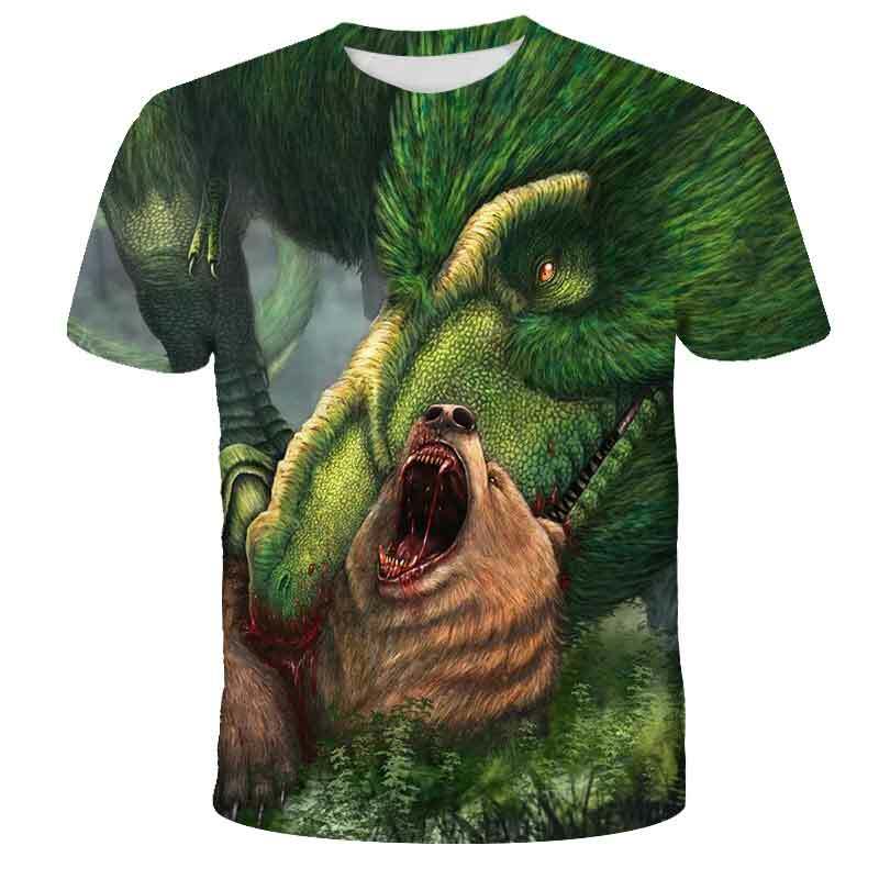 Dinosaurus Cartoon 2022 Zomer T Shirts Kinderkleding Jongens Meisjes Met Korte Mouwen T-shirts Kids 3D Jurassic Park T-shirts Kleding